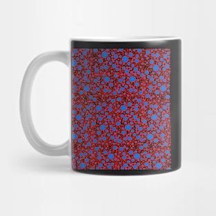 red and blue polka dot design pattern Mug